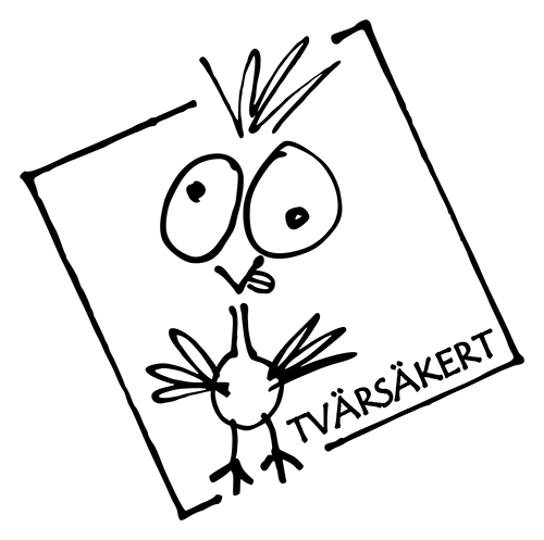 Tvärsäkert Logo)